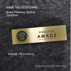 Name Tag Gold Polishing Hairline  2D Etching NT/GH_01